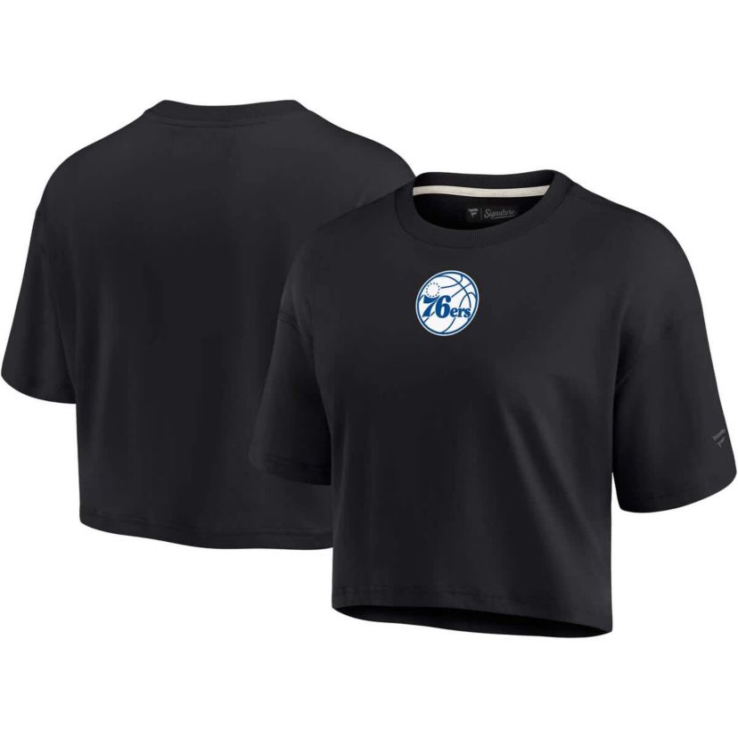 NBA Fanatics Philadelphia 76ers Elements Super Soft Boxy Cropped T-Shirt