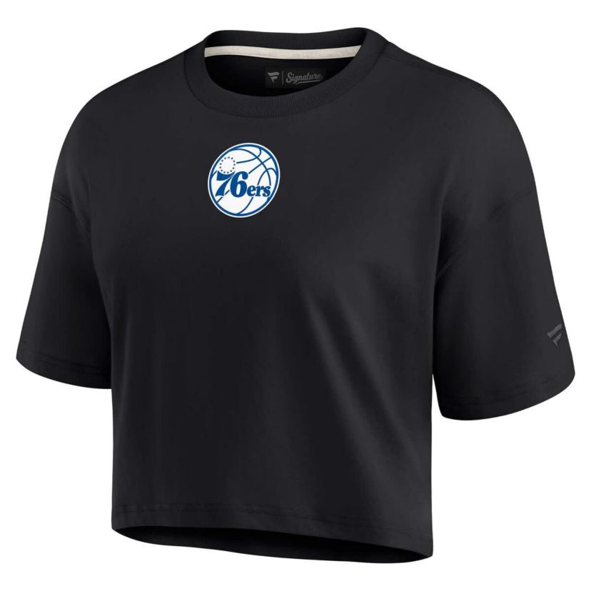 NBA Fanatics Philadelphia 76ers Elements Super Soft Boxy Cropped T-Shirt