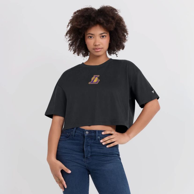 NBA Fanatics Los Angeles Lakers Elements Super Soft Boxy Cropped T-Shirt