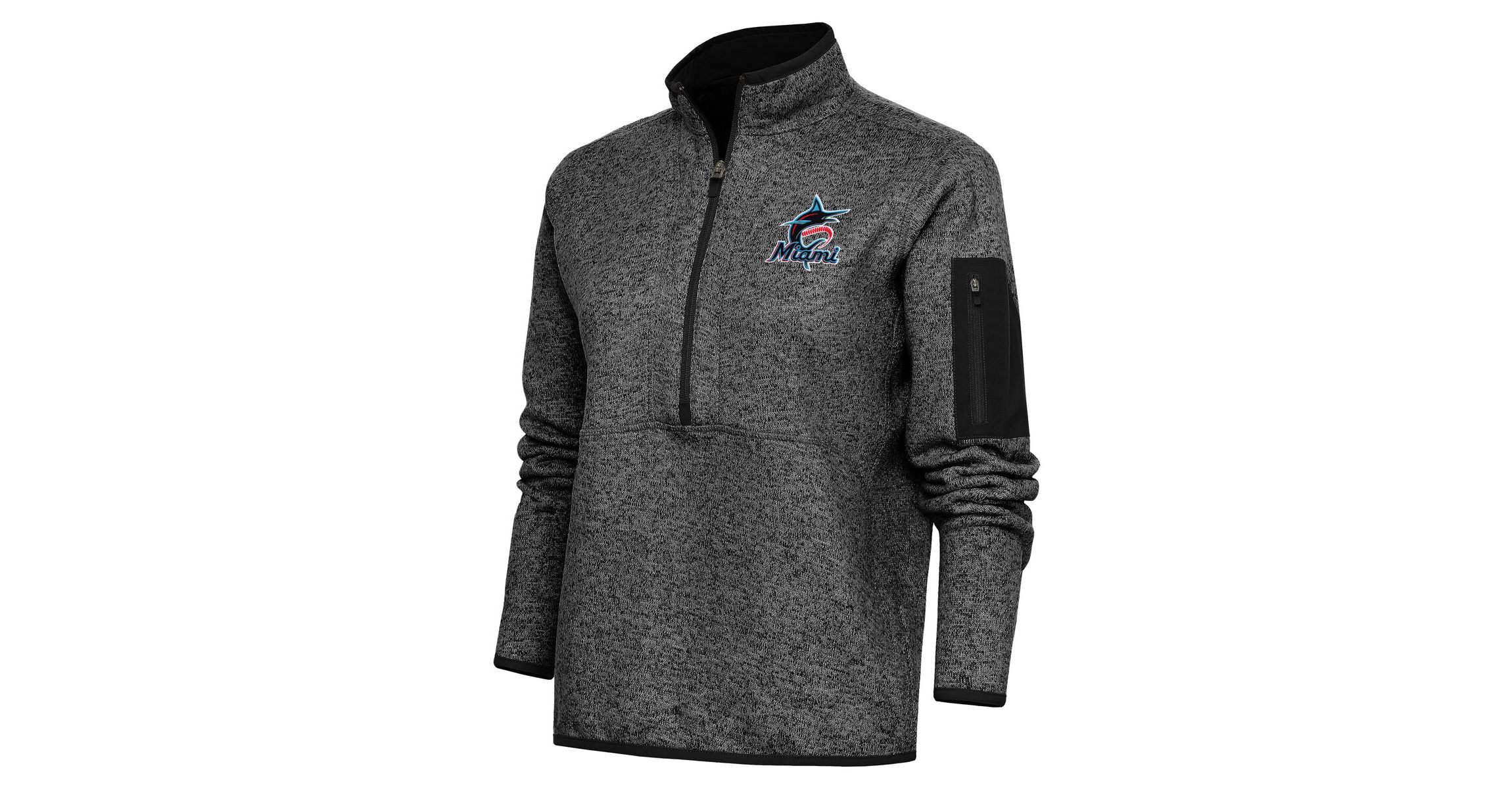 MLB Miami Marlins Logo Fortune Quarter-Zip Pullover Jacket