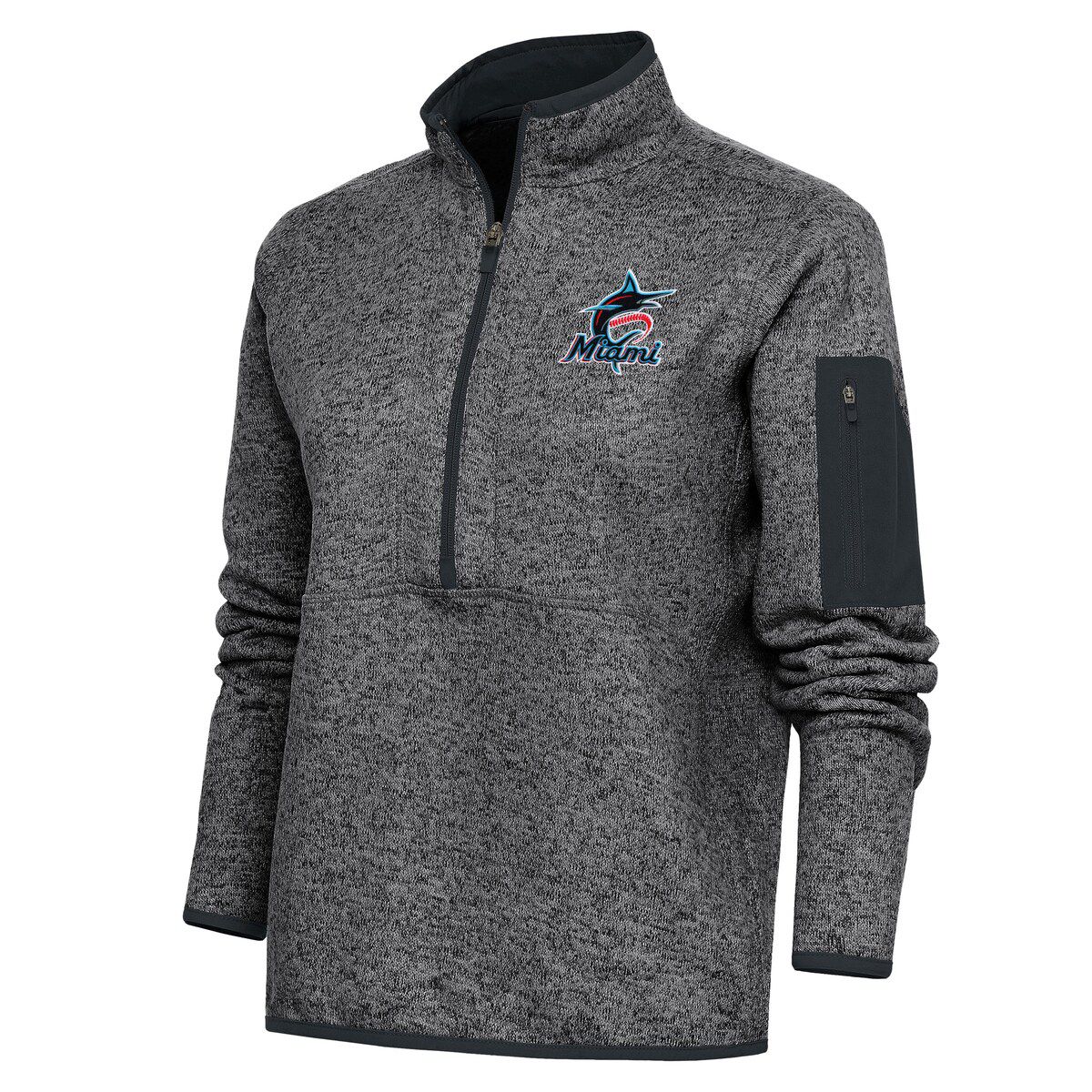 MLB Miami Marlins Logo Fortune Quarter-Zip Pullover Jacket