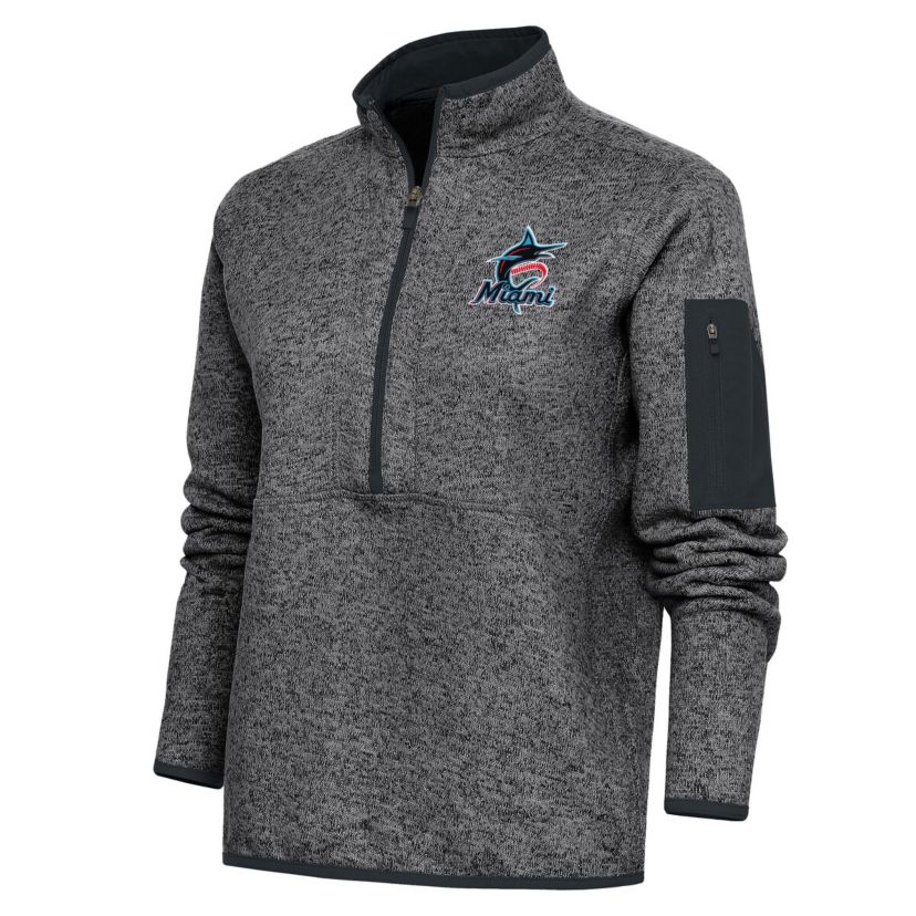 MLB Miami Marlins Logo Fortune Quarter-Zip Pullover Jacket