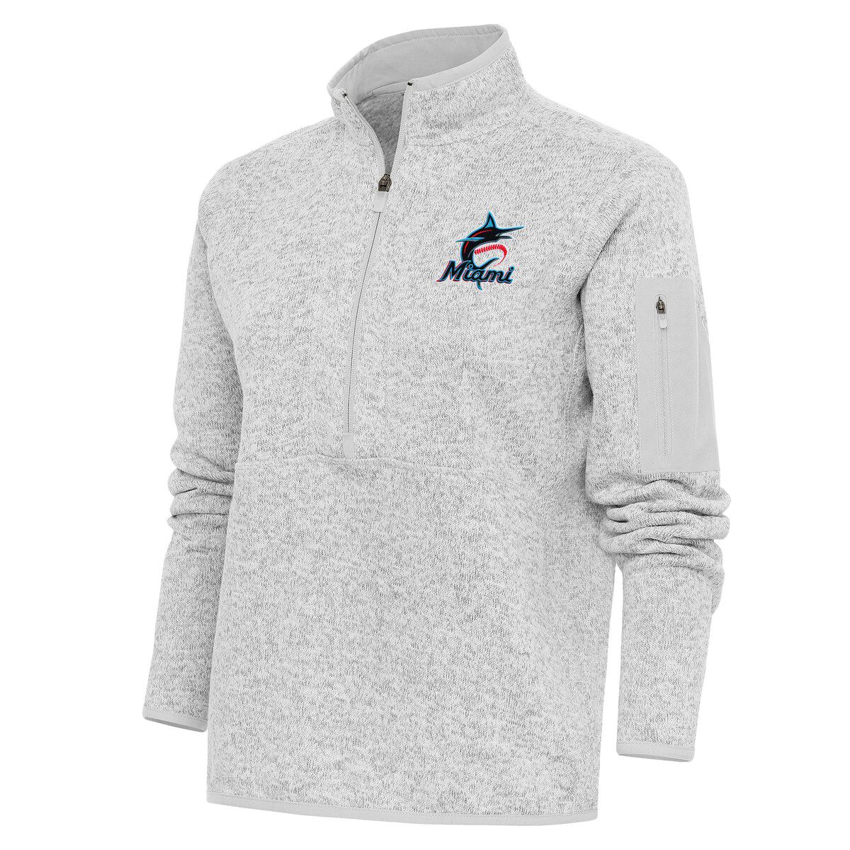 MLB Miami Marlins Logo Fortune Quarter-Zip Pullover Jacket