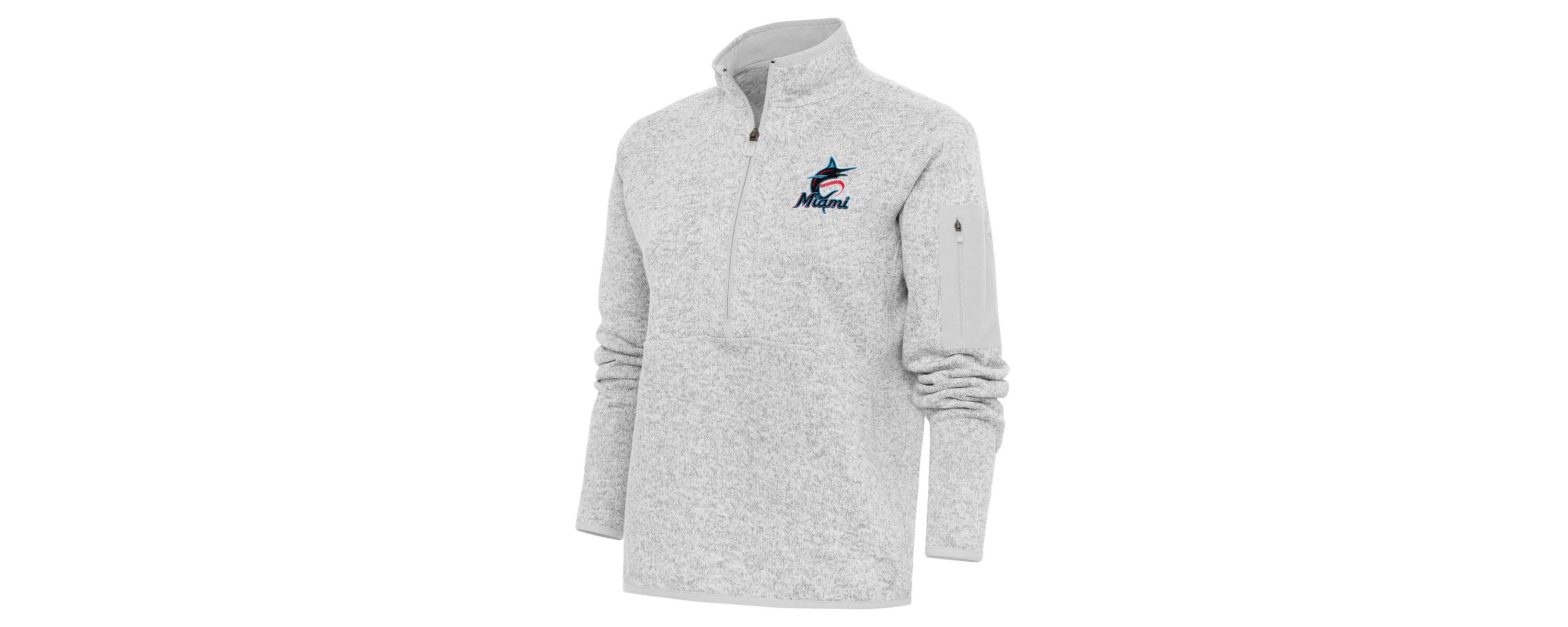 MLB Miami Marlins Logo Fortune Quarter-Zip Pullover Jacket