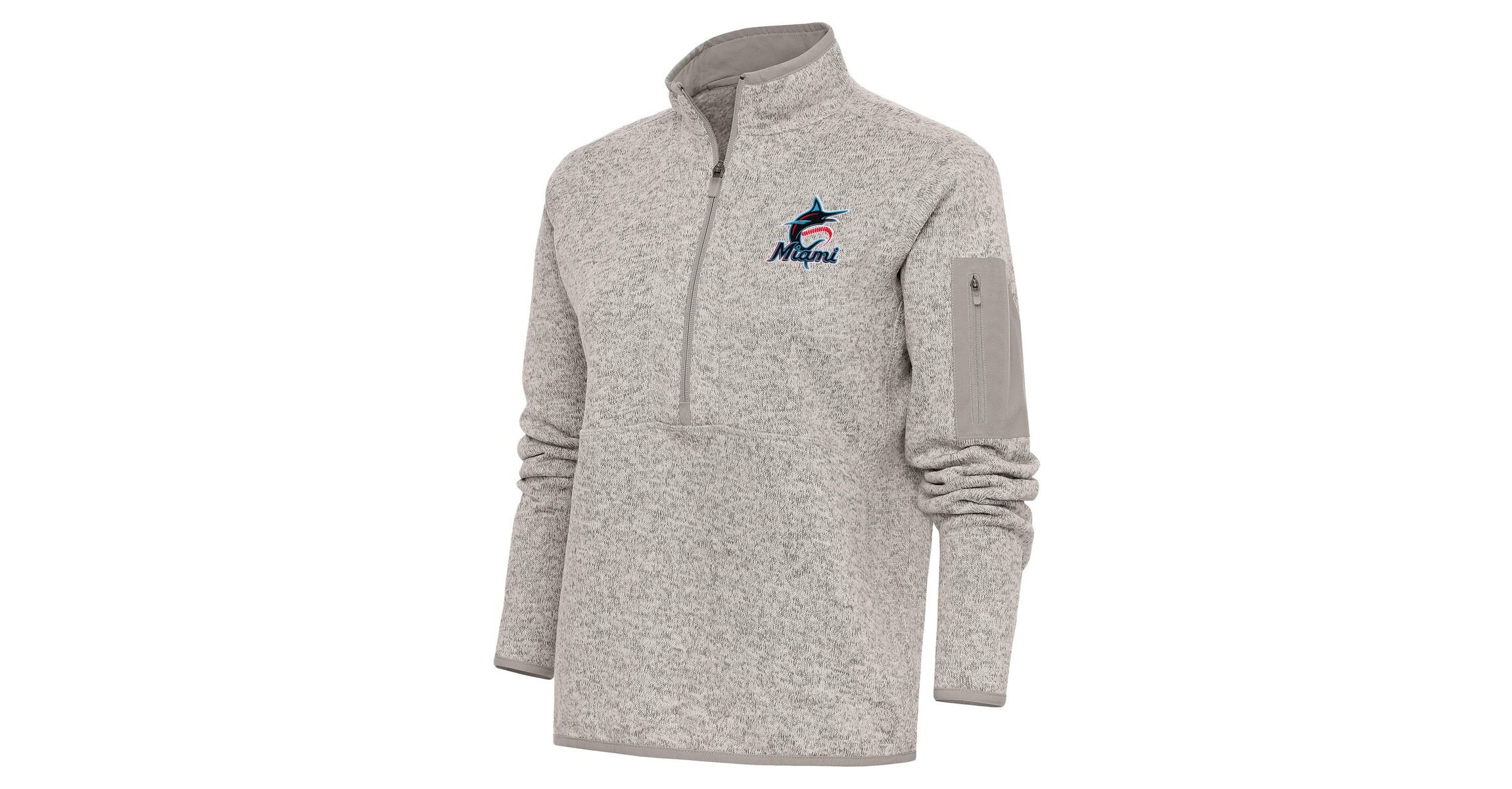 MLB Miami Marlins Logo Fortune Quarter-Zip Pullover Jacket