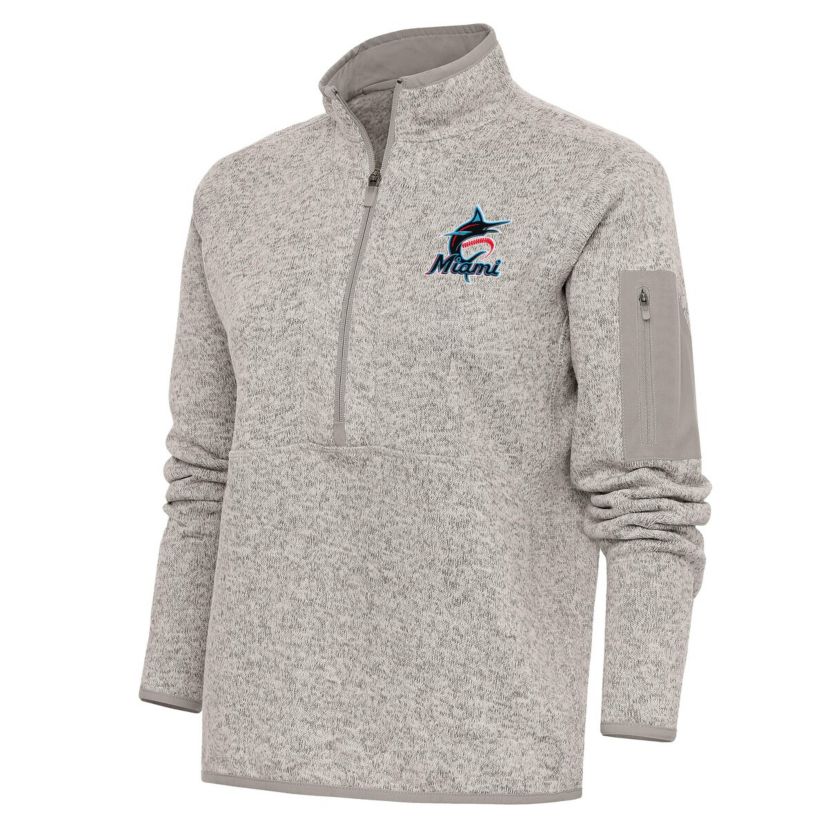 MLB Miami Marlins Logo Fortune Quarter-Zip Pullover Jacket