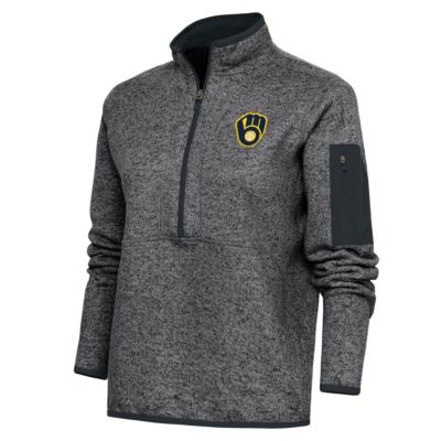 MLB Milwaukee Brewers Logo Fortune Quarter-Zip Pullover Jacket