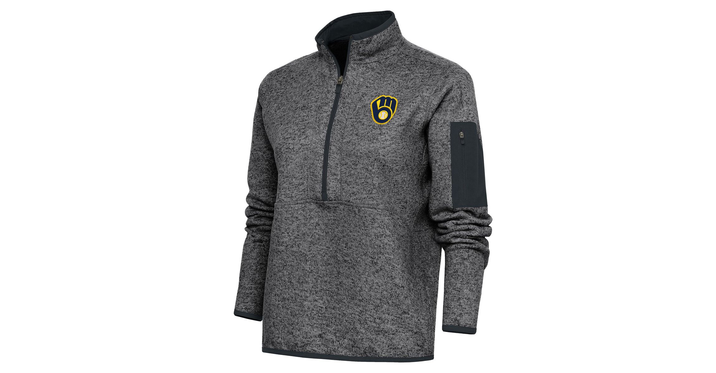 MLB Milwaukee Brewers Logo Fortune Quarter-Zip Pullover Jacket