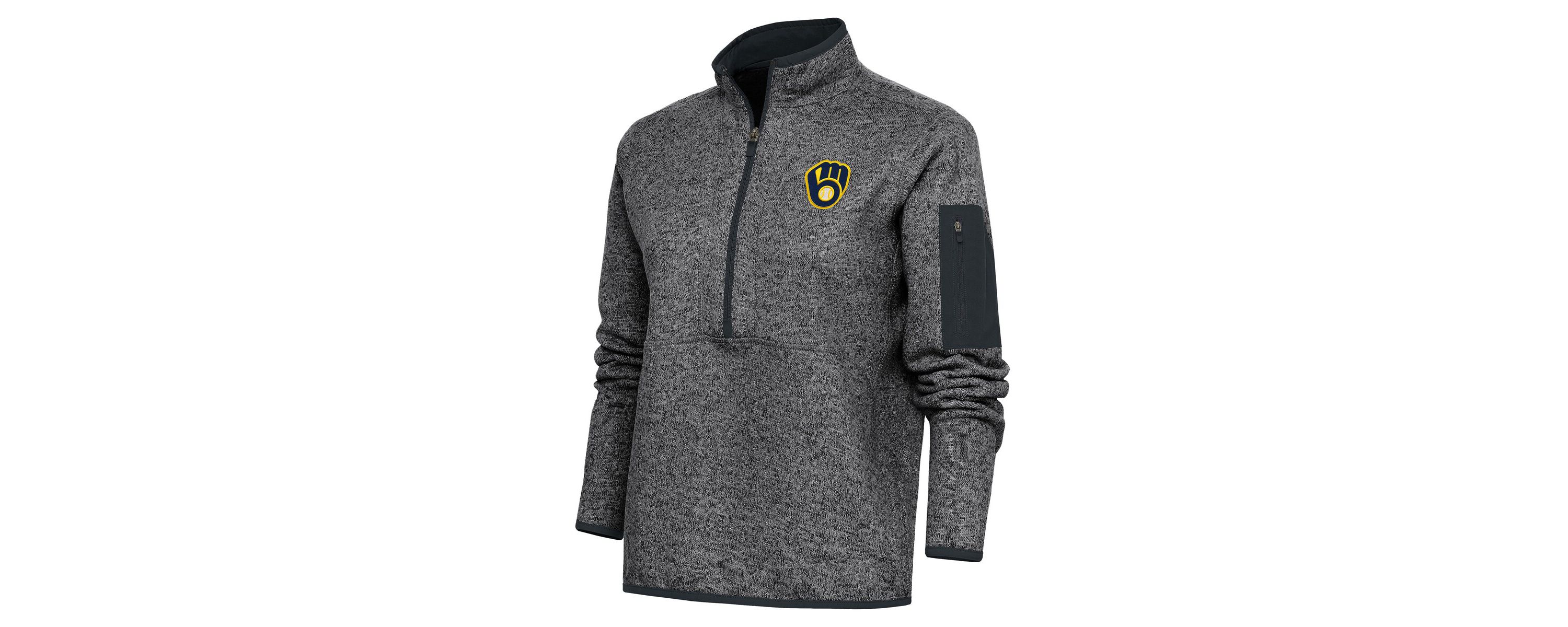 MLB Milwaukee Brewers Logo Fortune Quarter-Zip Pullover Jacket