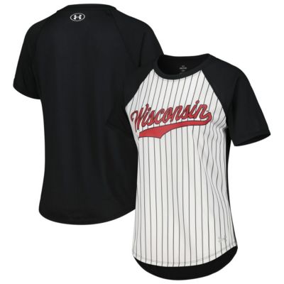 Wisconsin Badgers NCAA Under Armour Gameday Pinstripe Raglan T-Shirt