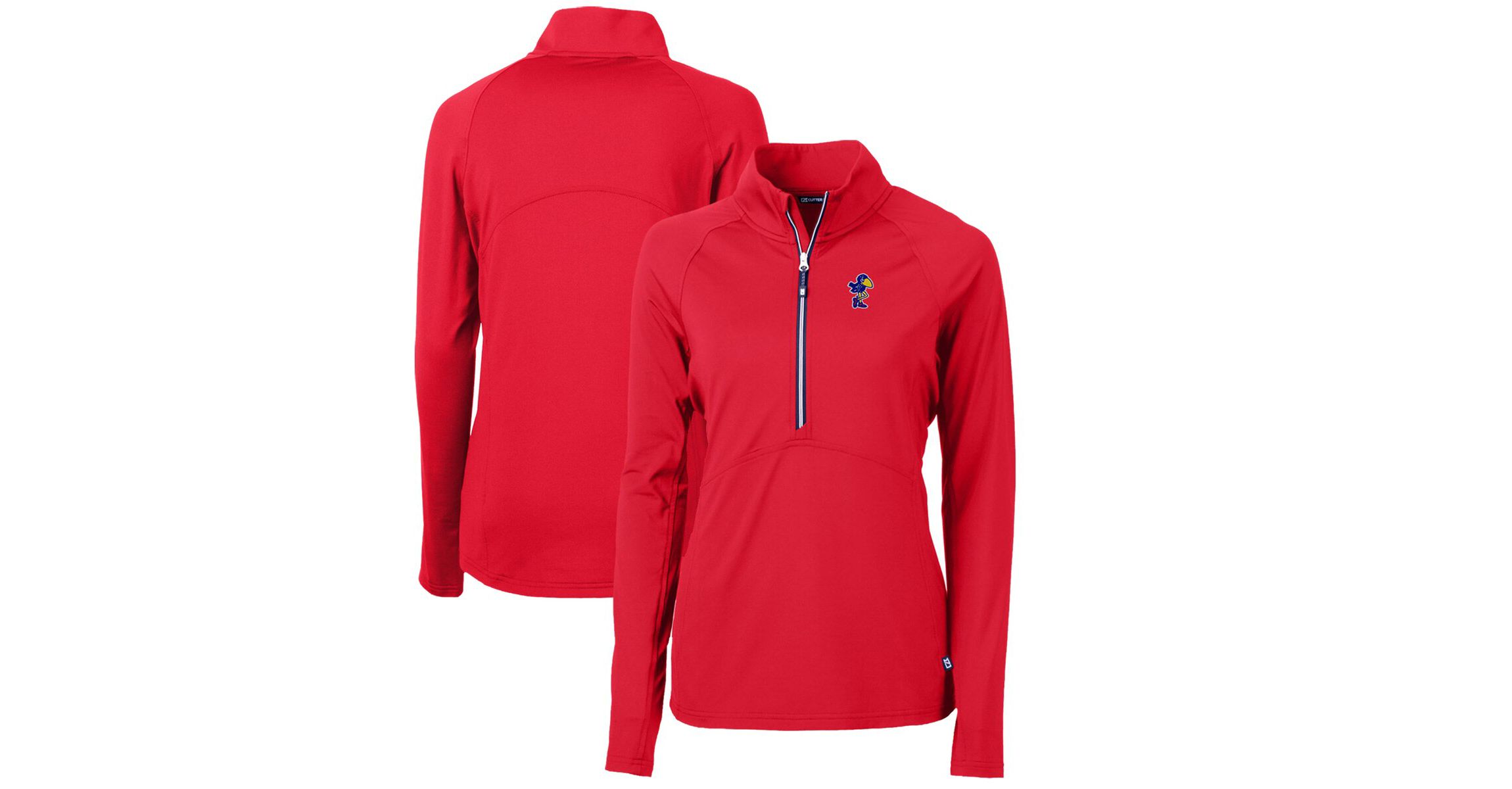 NCAA Kansas Jayhawks Adapt Eco Knit Stretch Recycled Half-Zip Pullover Top