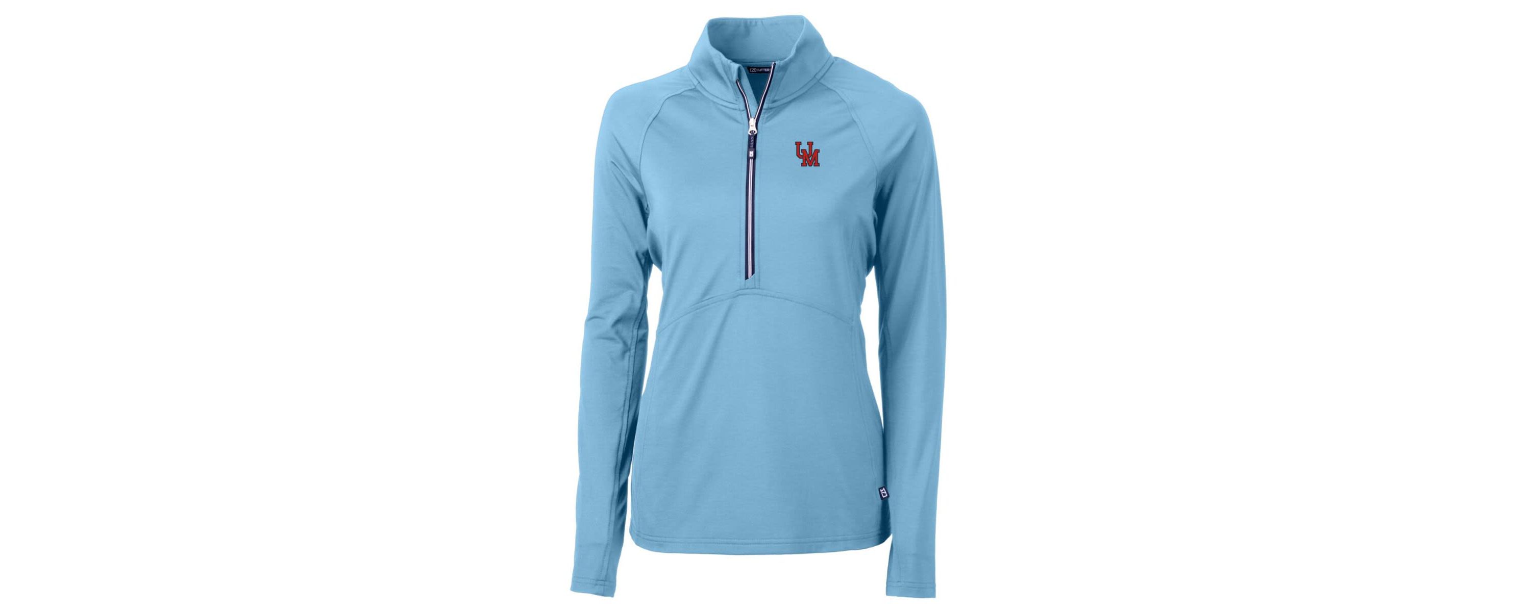 NCAA Powder Ole Miss Rebels Adapt Eco Knit Stretch Recycled Half-Zip Pullover Top