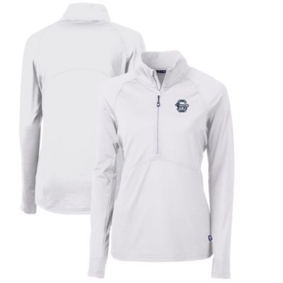 Cutter & Buck NCAA Penn State Nittany Lions Adapt Eco Knit Stretch Recycled Half-Zip Pullover Top, White, XL