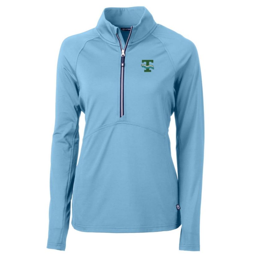 Tulane Green Wave NCAA Light Tulane Wave Adapt Eco Knit Stretch Recycled Half-Zip Pullover Top
