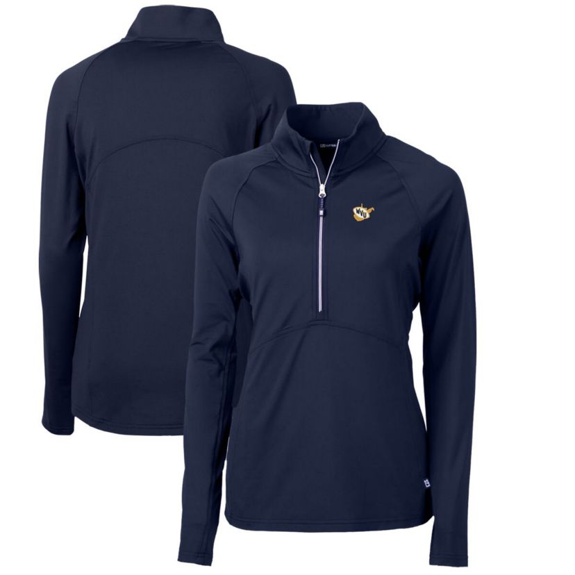 NCAA West Virginia Mountaineers Adapt Eco Knit Stretch Recycled Half-Zip Pullover Top