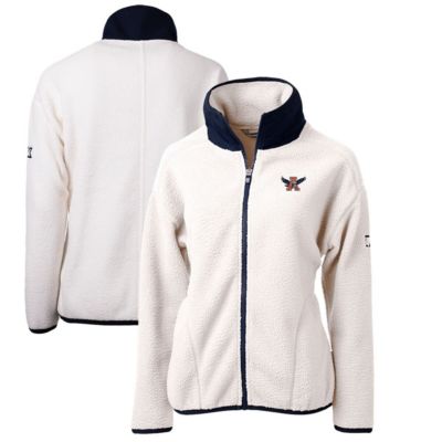 NCAA White/Navy Auburn Tigers Cascade Eco Sherpa Full-Zip Fleece Jacket