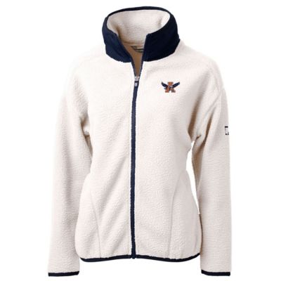 NCAA White/Navy Auburn Tigers Cascade Eco Sherpa Full-Zip Fleece Jacket