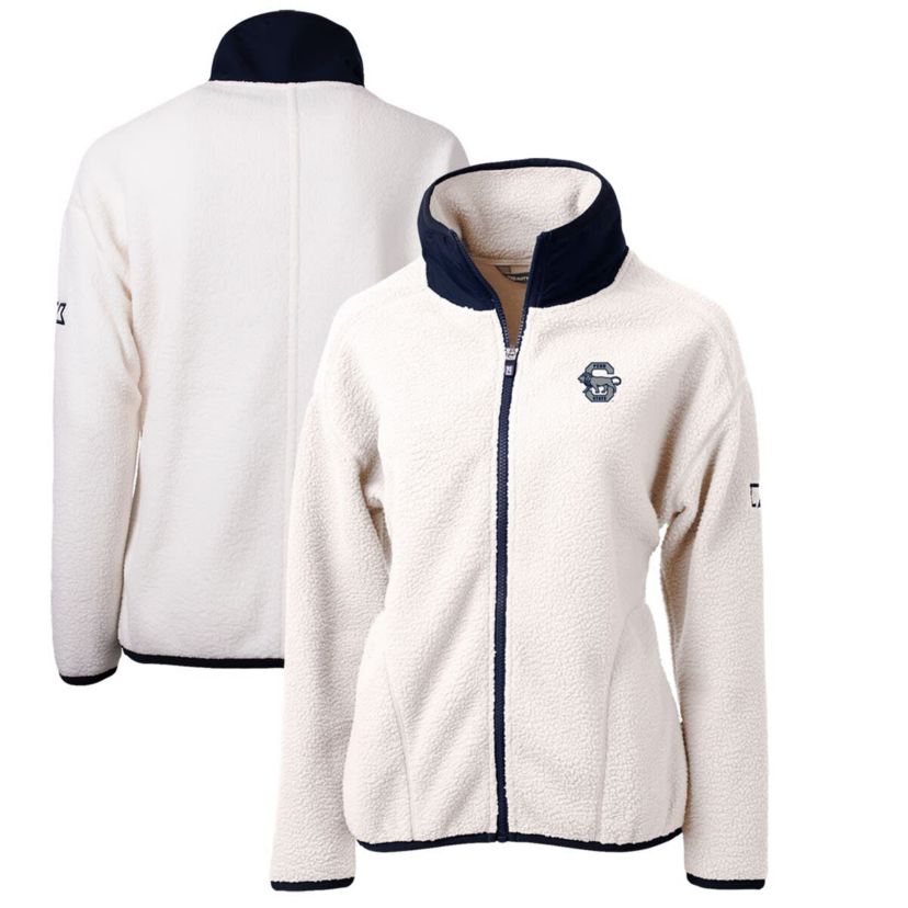 NCAA White/Navy Penn State Nittany Lions Cascade Eco Sherpa Full-Zip Fleece Jacket