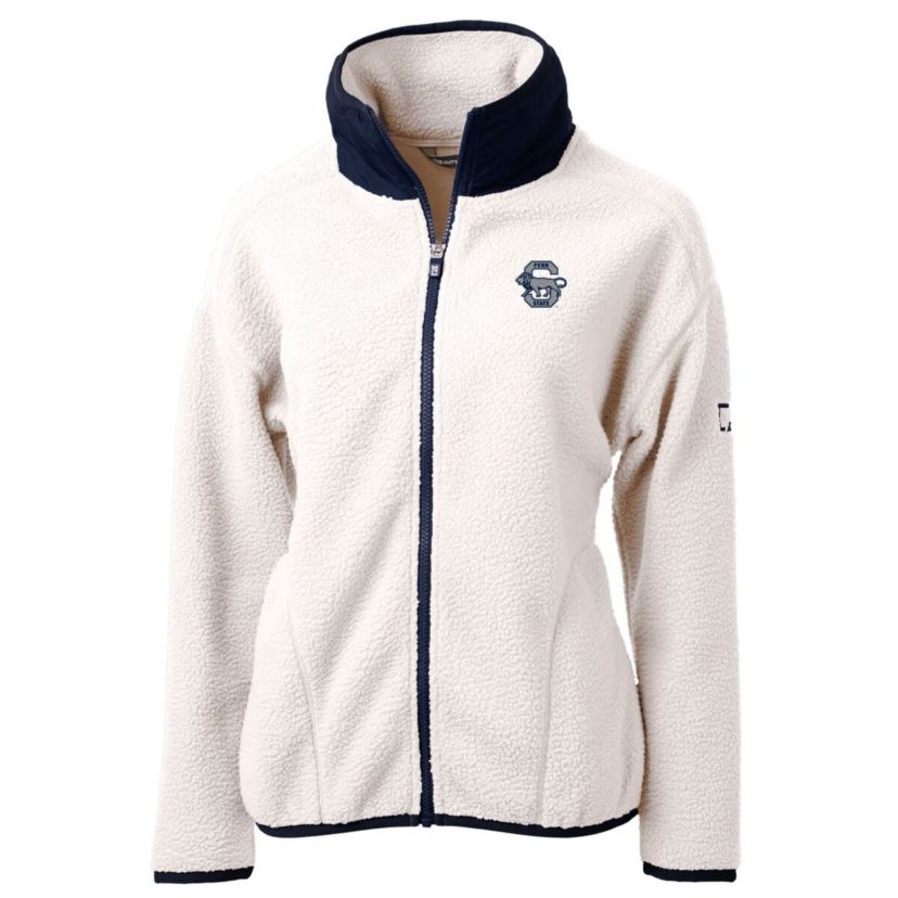 NCAA White/Navy Penn State Nittany Lions Cascade Eco Sherpa Full-Zip Fleece Jacket