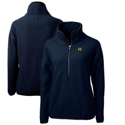 NCAA Michigan Wolverines Cascade Eco Sherpa Fleece Half-Zip Pullover Jacket