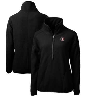 Cutter & Buck NCAA Florida State Seminoles Cascade Eco Sherpa Fleece Half-Zip Pullover Jacket, Black, XS -  0196994797146