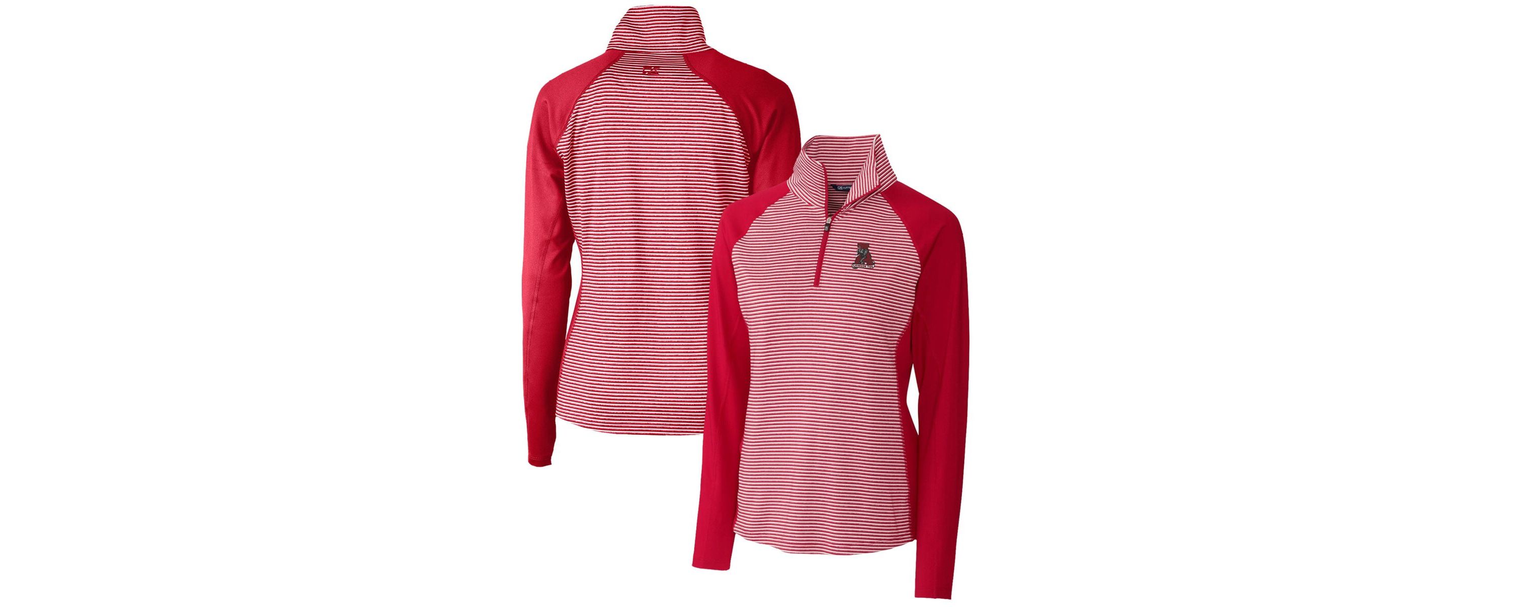 Alabama Crimson Tide NCAA Alabama Tide Forge Tonal Stripe Stretch Half-Zip Pullover Top