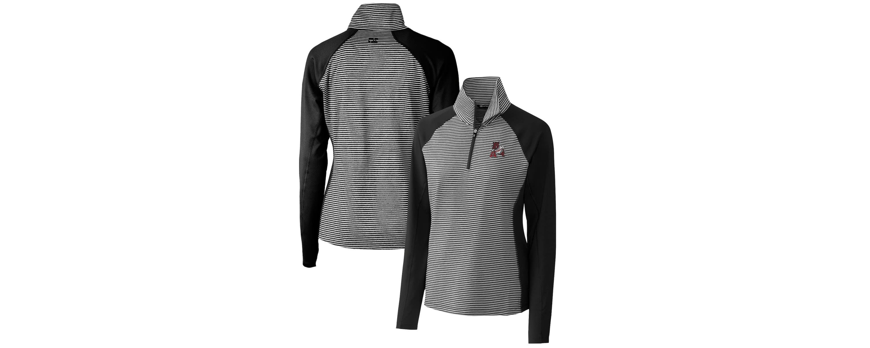 NCAA Arkansas Razorbacks Forge Tonal Stripe Stretch Half-Zip Pullover Top