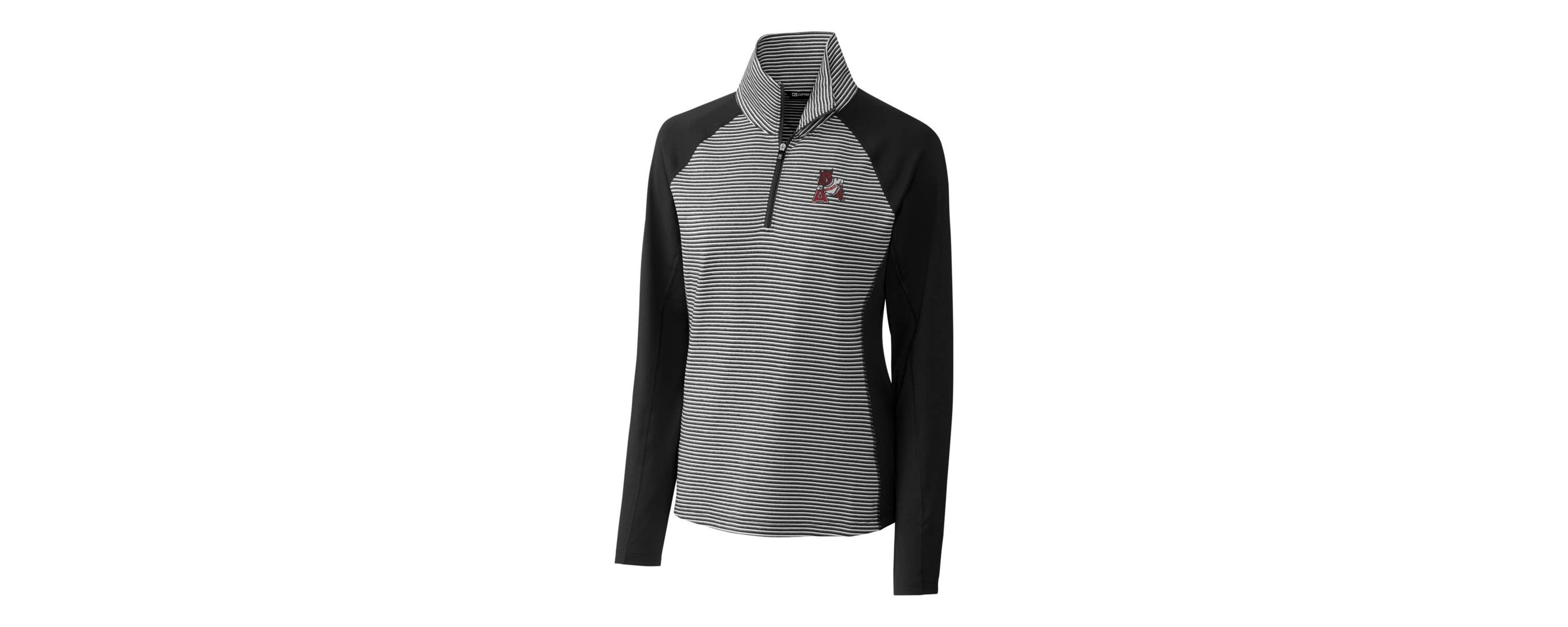 NCAA Arkansas Razorbacks Forge Tonal Stripe Stretch Half-Zip Pullover Top