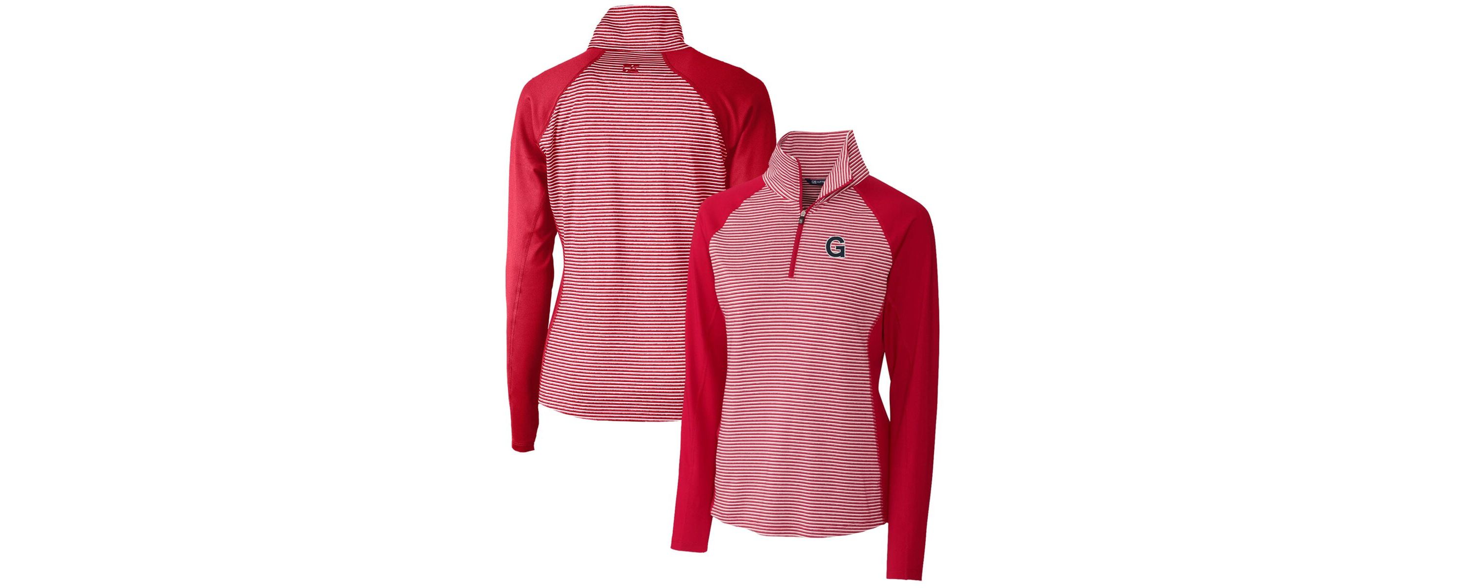 Gonzaga University Bulldogs NCAA Gonzaga Bulldogs Forge Tonal Stripe Stretch Half-Zip Pullover Top