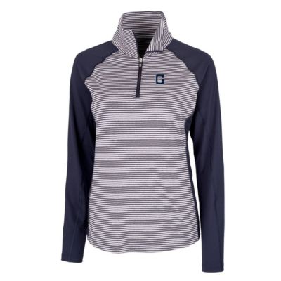 NCAA Georgetown Hoyas Forge Tonal Stripe Stretch Half-Zip Pullover Top