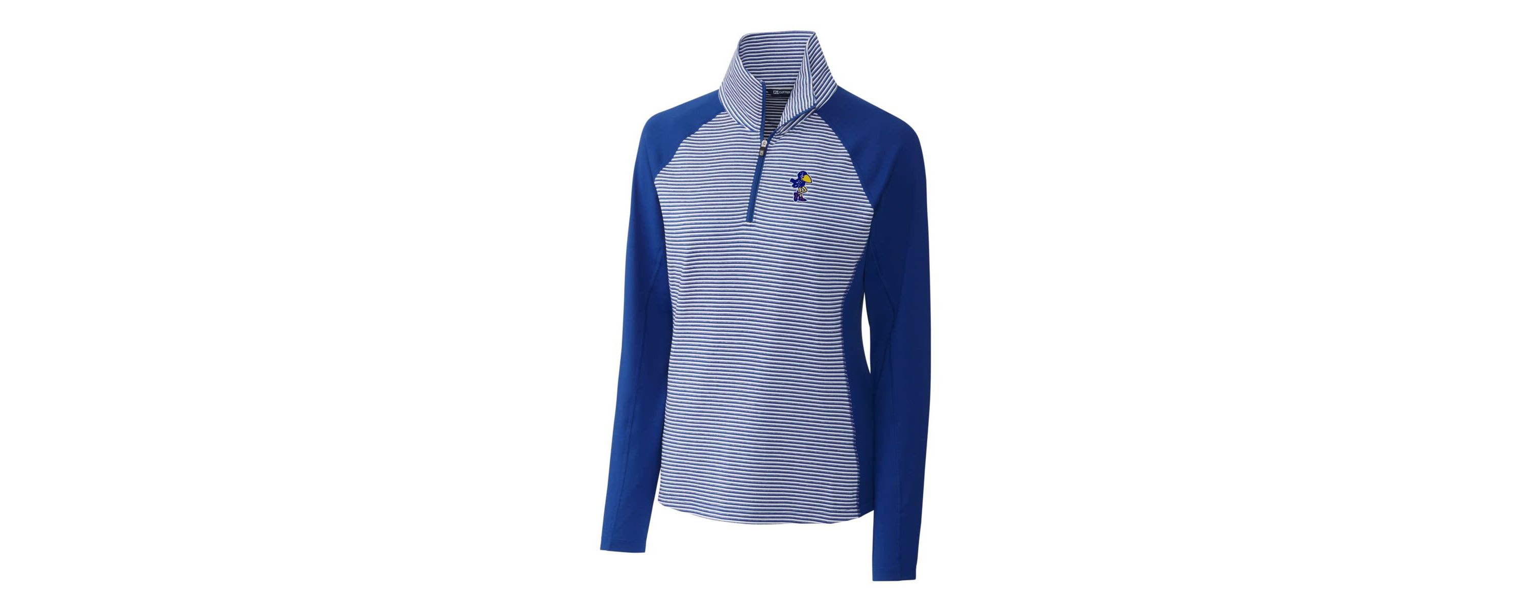 NCAA Kansas Jayhawks Forge Tonal Stripe Stretch Half-Zip Pullover Top