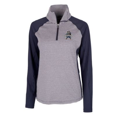NCAA Utah State Aggies Forge Tonal Stripe Stretch Half-Zip Pullover Top