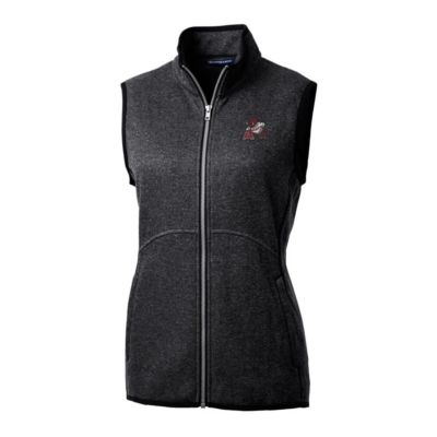 NCAA Heather Arkansas Razorbacks Mainsail Basic Sweater-Knit Full-Zip Vest