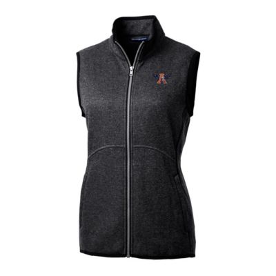 NCAA Heather Auburn Tigers Mainsail Basic Sweater-Knit Full-Zip Vest