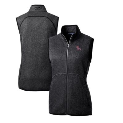 NCAA Heather Clemson Tigers Mainsail Basic Sweater-Knit Full-Zip Vest
