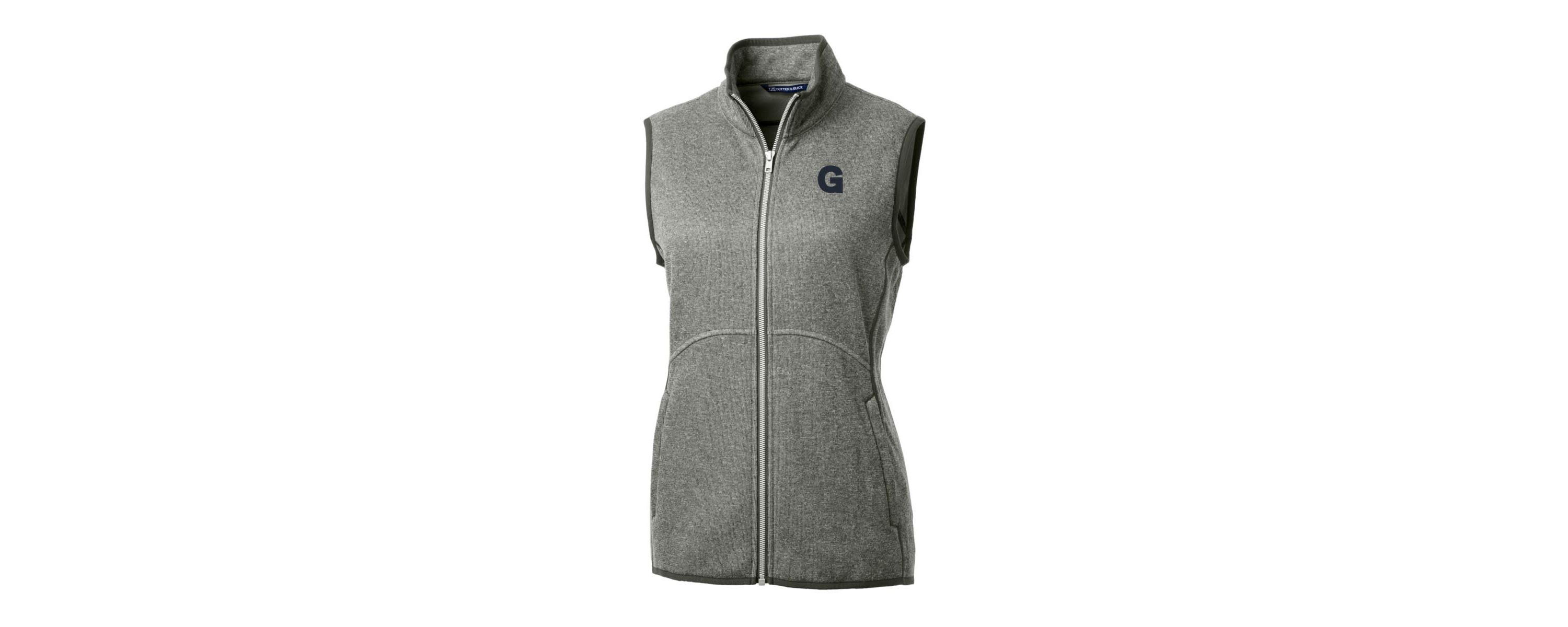 Gonzaga University Bulldogs NCAA Gonzaga Bulldogs Mainsail Basic Sweater-Knit Full-Zip Vest