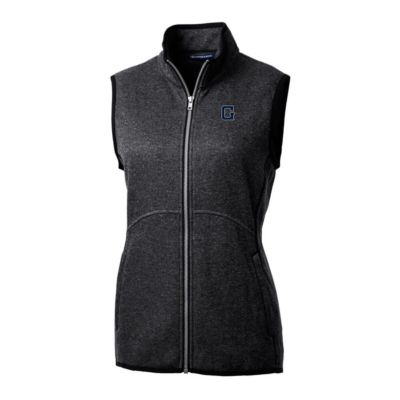 NCAA Heather Georgetown Hoyas Mainsail Basic Sweater-Knit Full-Zip Vest