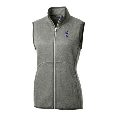 NCAA Heather Kansas Jayhawks Mainsail Basic Sweater-Knit Full-Zip Vest