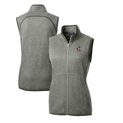 NCAA Heather Louisville Cardinals Mainsail Basic Sweater-Knit Full-Zip Vest