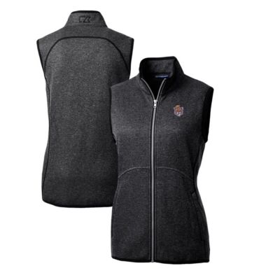 NCAA Heather LSU Tigers Mainsail Basic Sweater-Knit Full-Zip Vest