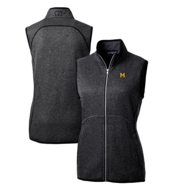 NCAA Heather Michigan Wolverines Mainsail Basic Sweater-Knit Full-Zip Vest