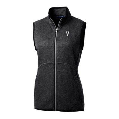 NCAA Heather Villanova Wildcats Mainsail Basic Sweater-Knit Full-Zip Vest