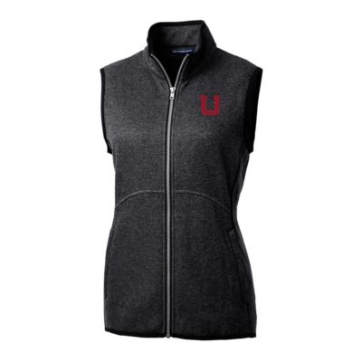 NCAA Heather Utah Utes Mainsail Basic Sweater-Knit Full-Zip Vest