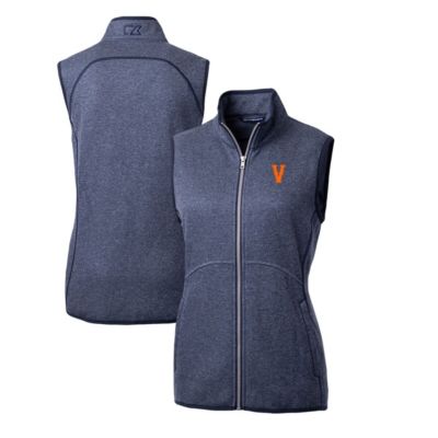 NCAA Heather Virginia Cavaliers Vintage Mainsail Basic Sweater-Knit Full-Zip Vest