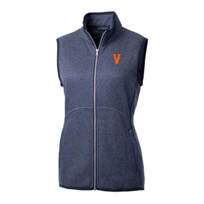 NCAA Heather Virginia Cavaliers Vintage Mainsail Basic Sweater-Knit Full-Zip Vest