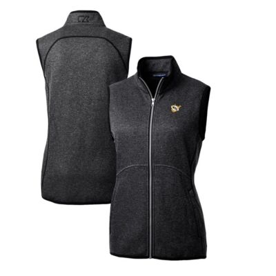 NCAA Heather West Virginia Mountaineers Mainsail Basic Sweater-Knit Full-Zip Vest