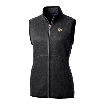 NCAA Heather West Virginia Mountaineers Mainsail Basic Sweater-Knit Full-Zip Vest