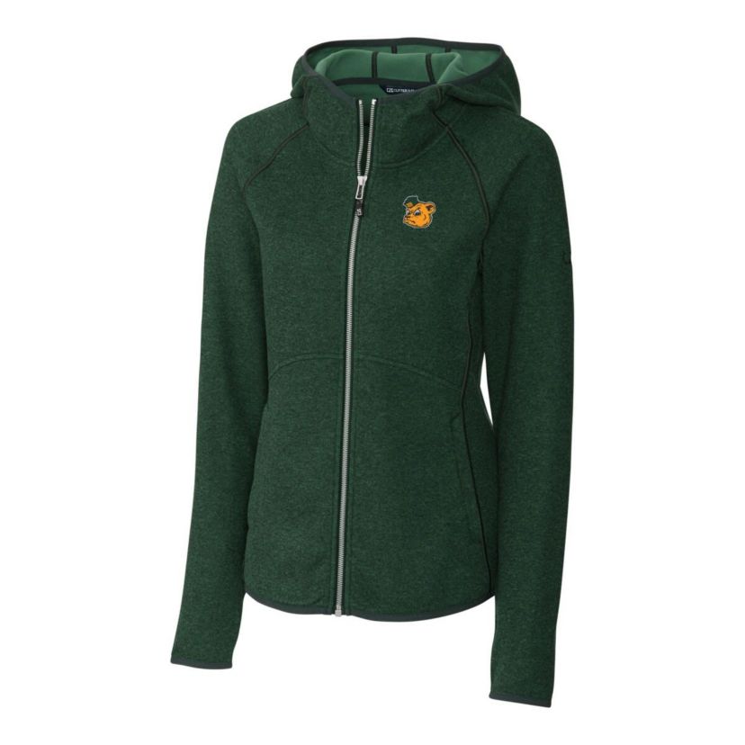NCAA Heather Baylor Bears Mainsail Sweater-Knit Full-Zip Hoodie
