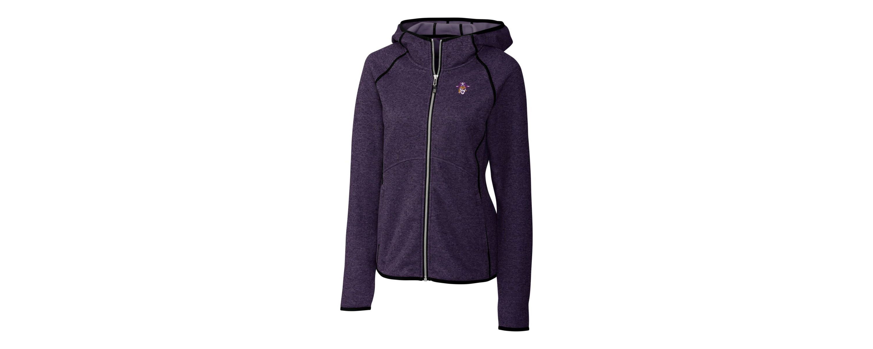 East Carolina Pirates NCAA Heather ECU Pirates Mainsail Sweater-Knit Full-Zip Hoodie