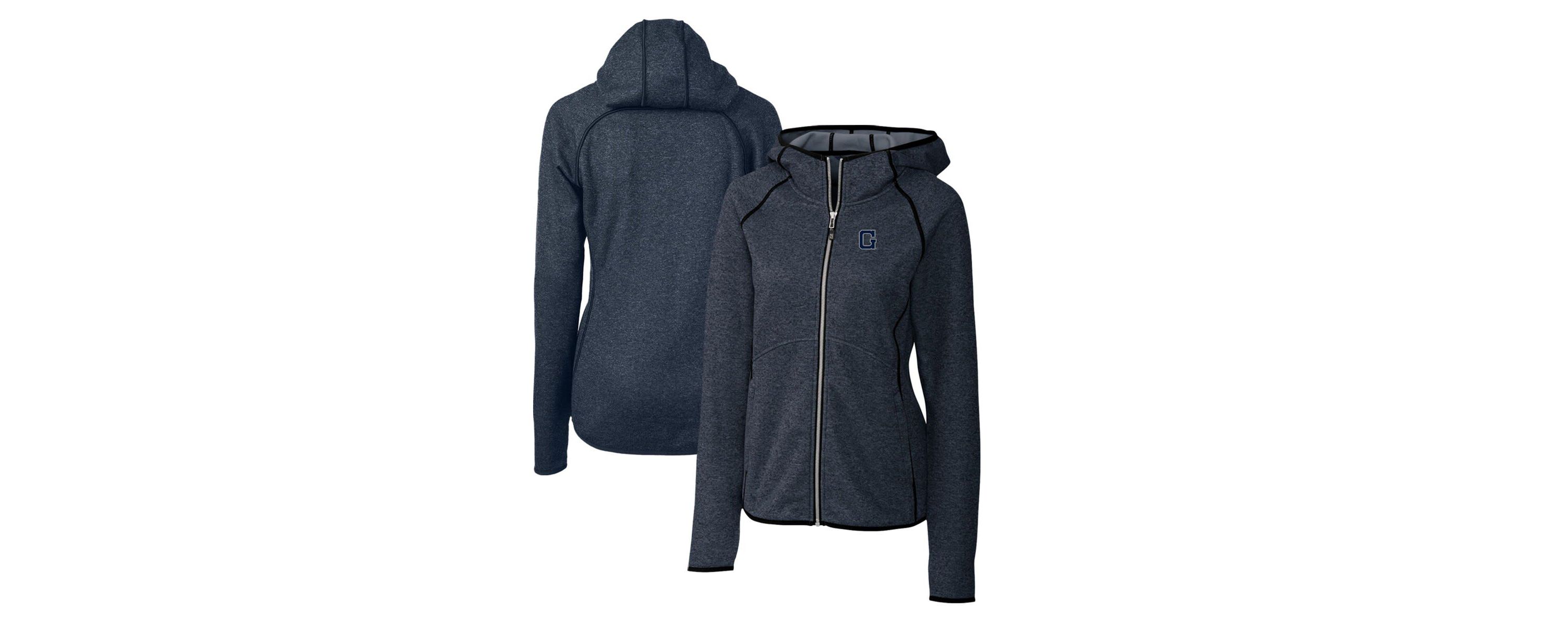 NCAA Heather Georgetown Hoyas Mainsail Sweater-Knit Full-Zip Hoodie